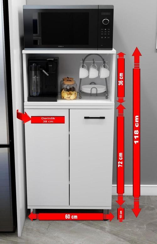 Modüler Çok Amaçlı Mutfak Dolabı 2 Kapaklı ,Açık Gözlü Kendi Dolabını Kendin Tasarla Kn 112