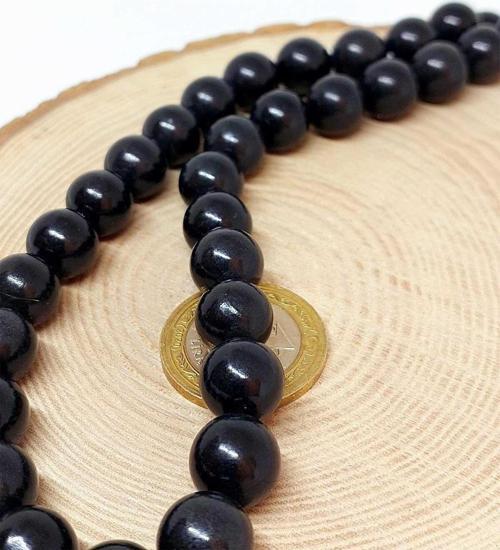 Shungite (Şungit) Taşı YARIM Dizi 12mm (18cm uzunluğundadır)