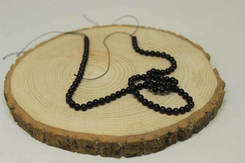 Shungite (şungit) Taşı Yarım Dizi 4mm (18cm Uzunluğundadır)