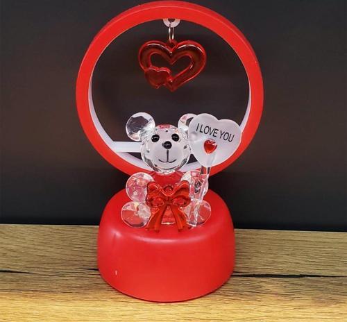 Işıklı Kırmızı I Love You Ayıcık