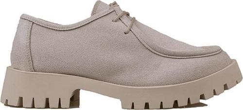 Bej Elegans Suede Kadın Oxford Ayakkabı