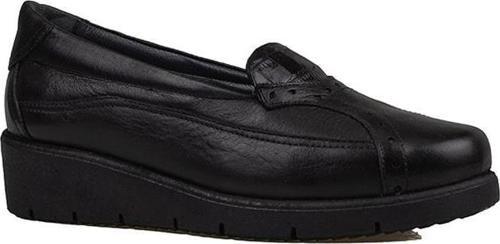 Siyah Ultra Hafif Hakiki Deri Kadın Anne Ayakkabısı