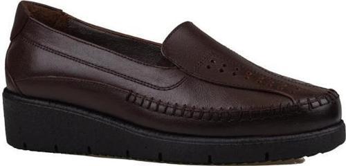 Kahverengi Ultra Hafif Hakiki Deri Kadın Anne Ayakkabısı