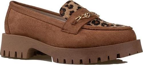 Taba Kadın Nubuk Leopar Casual Ayakkabı