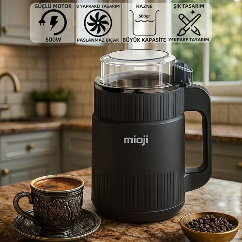 Mio CG34 500W Paslanmaz Çelik Bıçak Kompakt Baharat ve Kahve Öğütücü Siyah