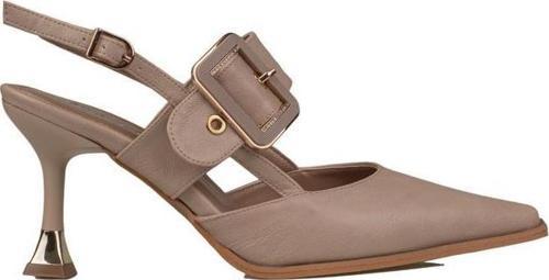 Kahverengi Suni Deri Kemerli Kadın Klasik Ayakkabı