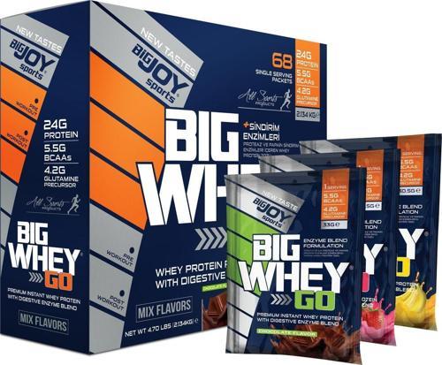 Bigr Whey gro Whey Protein Mix Aroma 2200 gr 68 Saşe Wıth Enzım Blend 5.5gr Bcaa+4.2gr grlutamin Öncüleri
