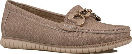 Krem Comfort Denim Kadın Düz Babet
