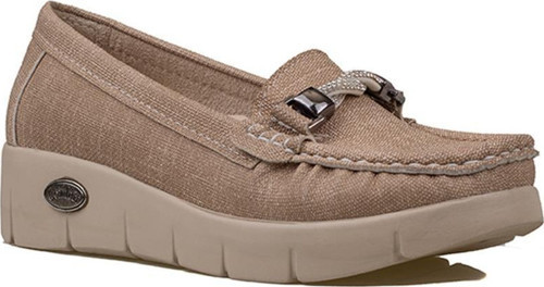 Krem Denim Comfort Dolgu Topuk Kadın Ayakkabı