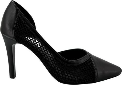  Hobby 26757 Deri Stiletto Kadın Ayakkabı File Detaylı 