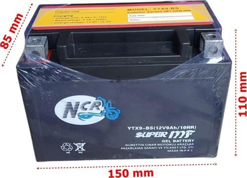 Akü Bs 12V 9Ah Yatık Ncr