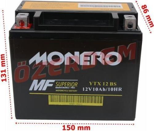 Akü 12V 10Ah Yatık Monero
