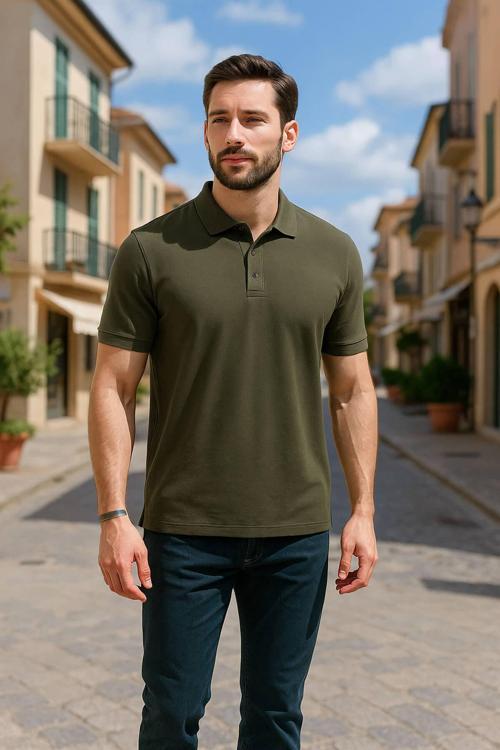 Erkek Polo Yaka %100 Pamuk Tişört