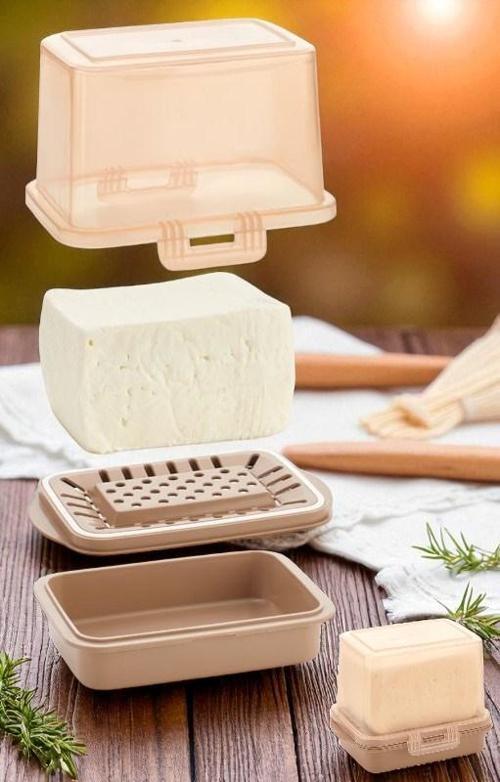 Technow Vip Ahmet Vp-074 Ecem Su Bölmeli  Peynir Saklama Tazeleme Kabı  Bakır