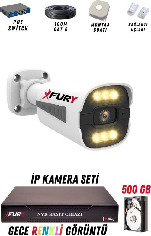 1 Kameralı Ip Güvenlik Kamerası Seti 4mp Gece Renkli Su Geçirmez 1506 500GB