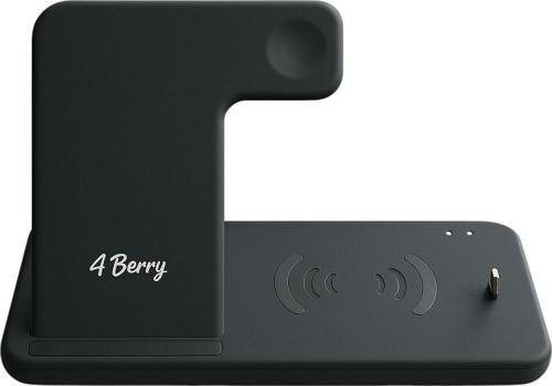 ABK-Q20S Siyah 4-in-1 Kablosuz Şarj Standı – Telefon, Saat, Kulaklık, Apple Pencil