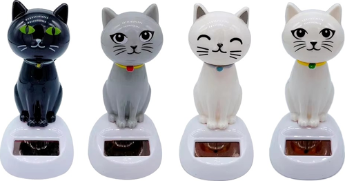 Güneş Enerjili Sallanan Kedi Figürü