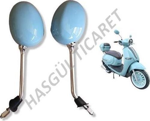 Motorsiklet Scooter Capucıno turkuaz ayna takımı 50 125 150 motorsiklet ayna takımları