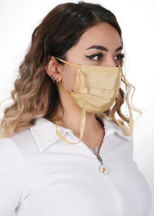 Gümüş İyonlu Boyundan Askılı Yıkanabilir Düz Renkli Maske