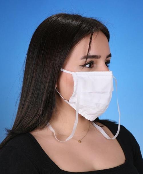 Gümüş İyonlu Boyundan Askılı Yıkanabilir Düz Renkli Maske