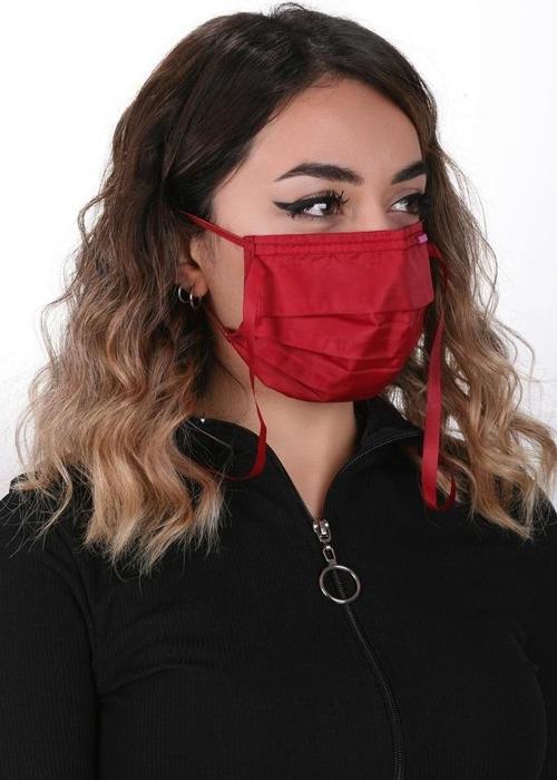 Gümüş İyonlu Boyundan Askılı Yıkanabilir Düz Renkli Maske