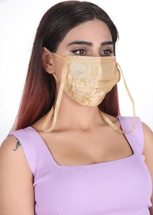 Gümüş İyonlu Boyundan Askılı Yıkanabilir Taşlı Maske K-2