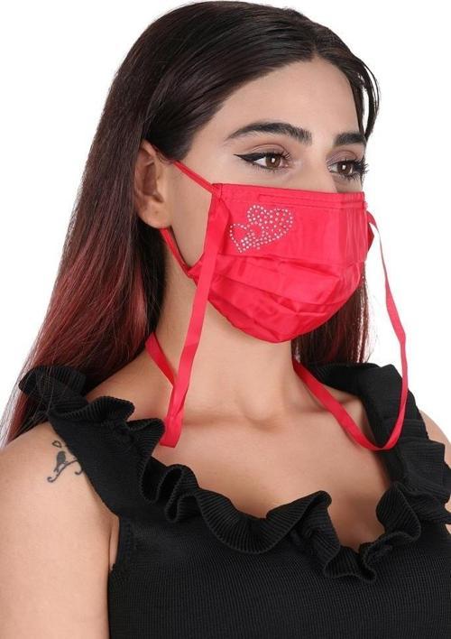 Gümüş İyonlu Boyundan Askılı Yıkanabilir Taşlı Maske K-2
