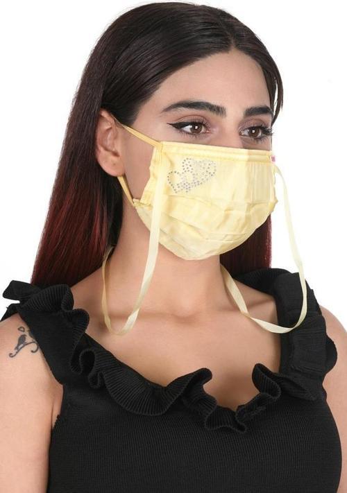 Gümüş İyonlu Boyundan Askılı Yıkanabilir Taşlı Maske K-2