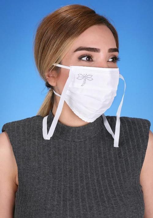 Gümüş İyonlu Boyundan Askılı Yıkanabilir Taşlı Maske K-3