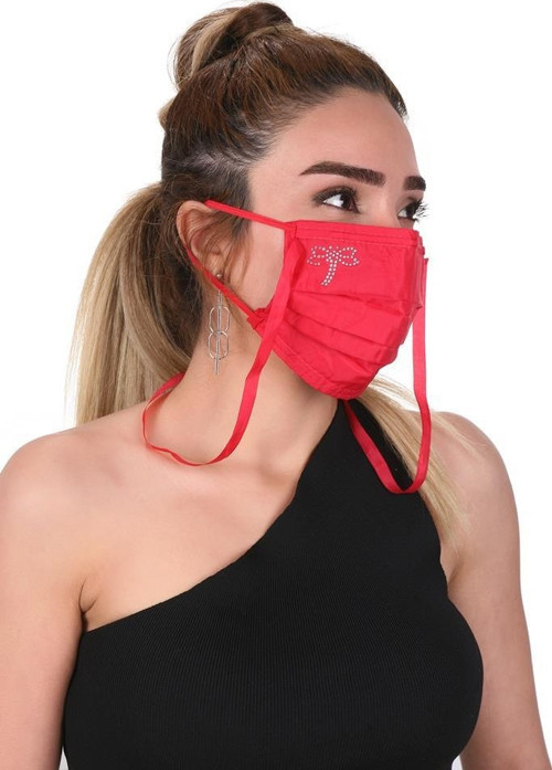Gümüş İyonlu Boyundan Askılı Yıkanabilir Taşlı Maske K-3