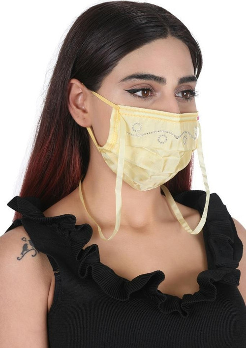 Gümüş İyonlu Boyundan Askılı Yıkanabilir Taşlı Maske T-3