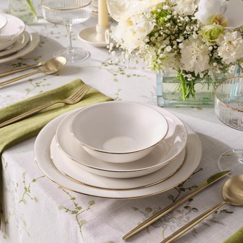 Elegance Bone Mari 24 Parça 6 Kişilik Yemek Takımı Gold