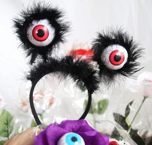 Cadılar Bayramı Halloween Otrişli Sallanan Gözlü Parti Tacı