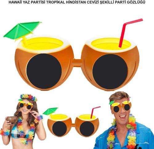 Hindistan Cevizi Tropikal Hawaii Yaza Merhaba Parti Gözlüğü