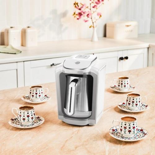 Hatır Neo Inox Çelik Cezveli Türk Kahve Makinesi White