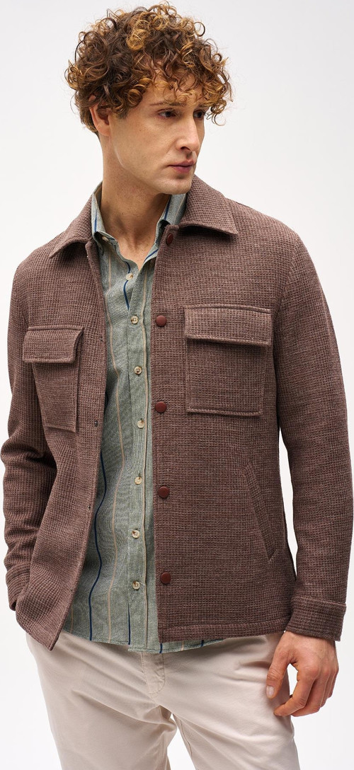 Erkek Kahve Slim Fit / Dar Kalıp Ceket