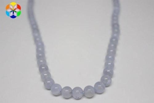 Kalsedon Taşı Yarım Dizi 8mm (18cm Uzunluğundadır)