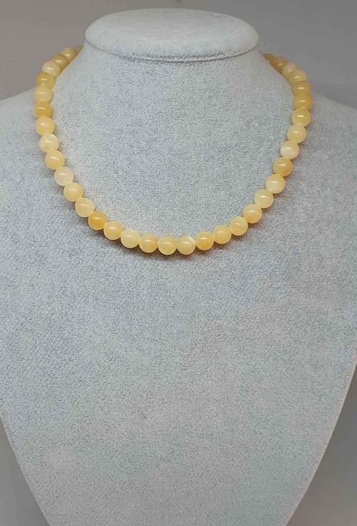 Kalsit Taşı Kolye 8mm (klipsli)