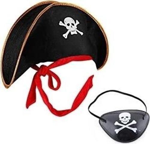 Kaptan Jack Çocuk Korsan Şapkası Ve Göz Bandı Seti