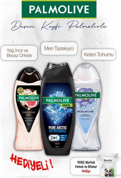 3'lü Duş Jeli İncir 250 ml, Keten 500 ml, Men tazeleyici 500 ml, ROSIE hediye