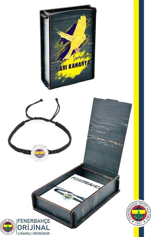 Orijinal Lisanslı Fb Logo Makrome Siyah Bileklik Kanarya Baskılı Hediyelik Ahş