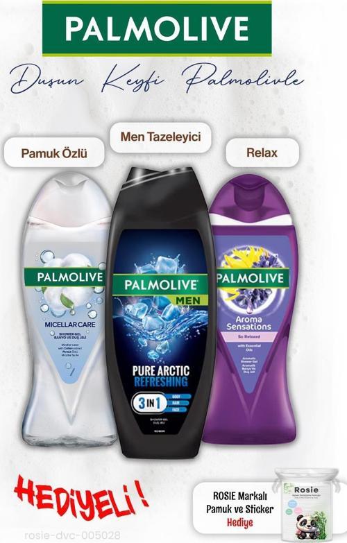 3'lü Duş Men, Relax ve Pamuk özü 500 ml, ROSIE hediye