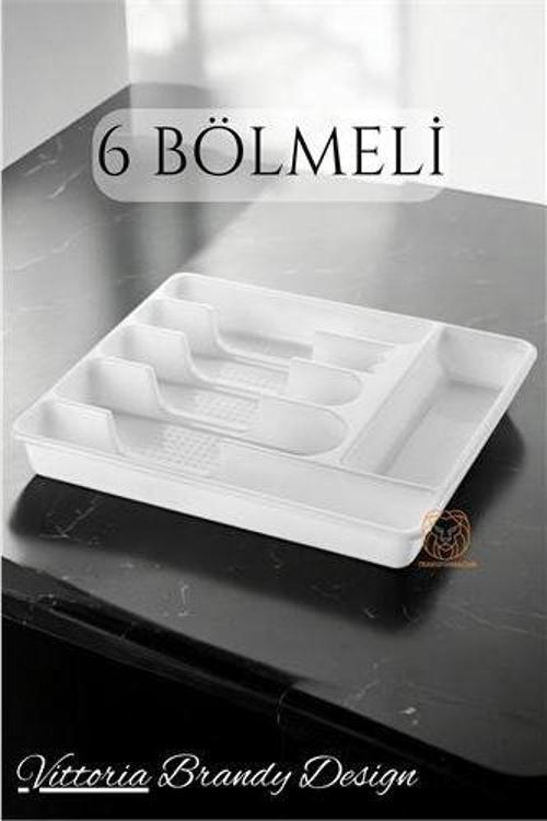 Çekmece İçi Kaşıklık Kepçelik 6 Gözlü BEYAZ