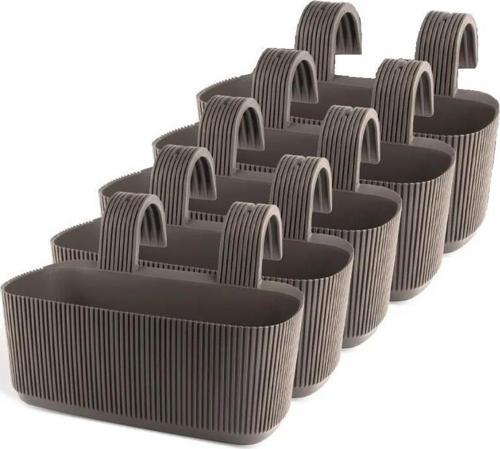 KRS-249 Plastik Pera Askılı Balkon Saksı 3.2 Lt Kahverengi 5 Adet