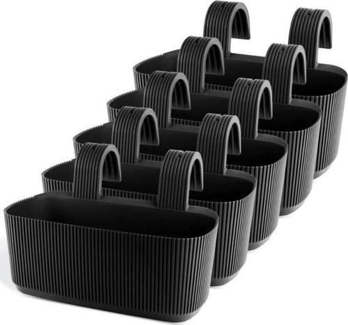 KRS-249 Plastik Pera Askılı Balkon Saksı 3.2 Lt Siyah 5 Adet