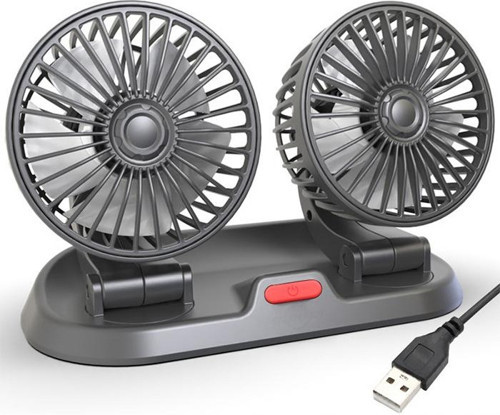 F410 USB Çift Başlıklı Araç Fanı Oto Fan Vantilatör