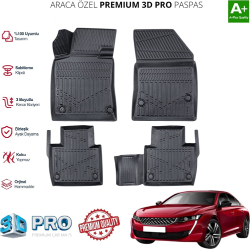 PEUGEOT 508 ARACA ÖZEL 3D PASPAS 2018 2019 2020 2021 2022 2023 2024