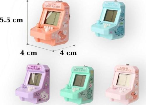 Tetris Anahtarlık Mini Retro Oyun Konsolu Çanta Süsü-Anahtarlık (1 Adet)