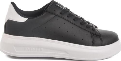 Siyah Beyaz Bağcıklı Kadın Sneaker 156 G