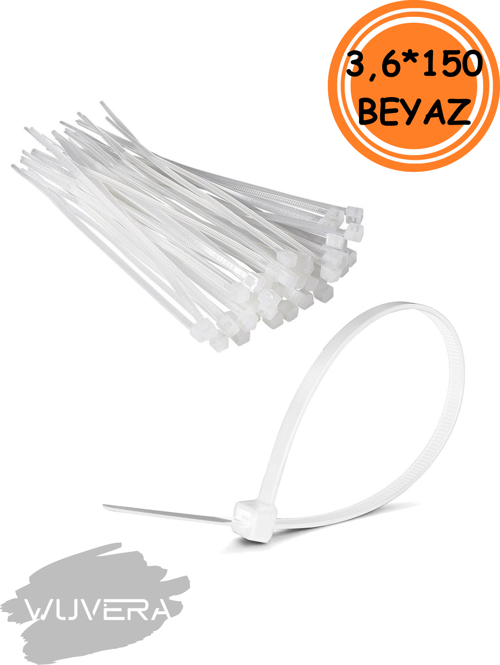 3,6 x 150 mm Beyaz Cırt Kelepçe – Pratik ve Güvenli Sabitleme Çözümü